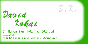 david kokai business card